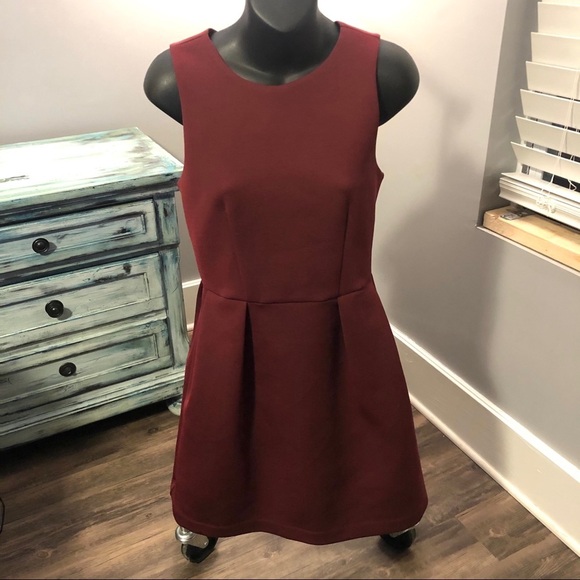 TOPSHOP Skater Dress Black Zipper - Bordeaux - Picture 5 of 8